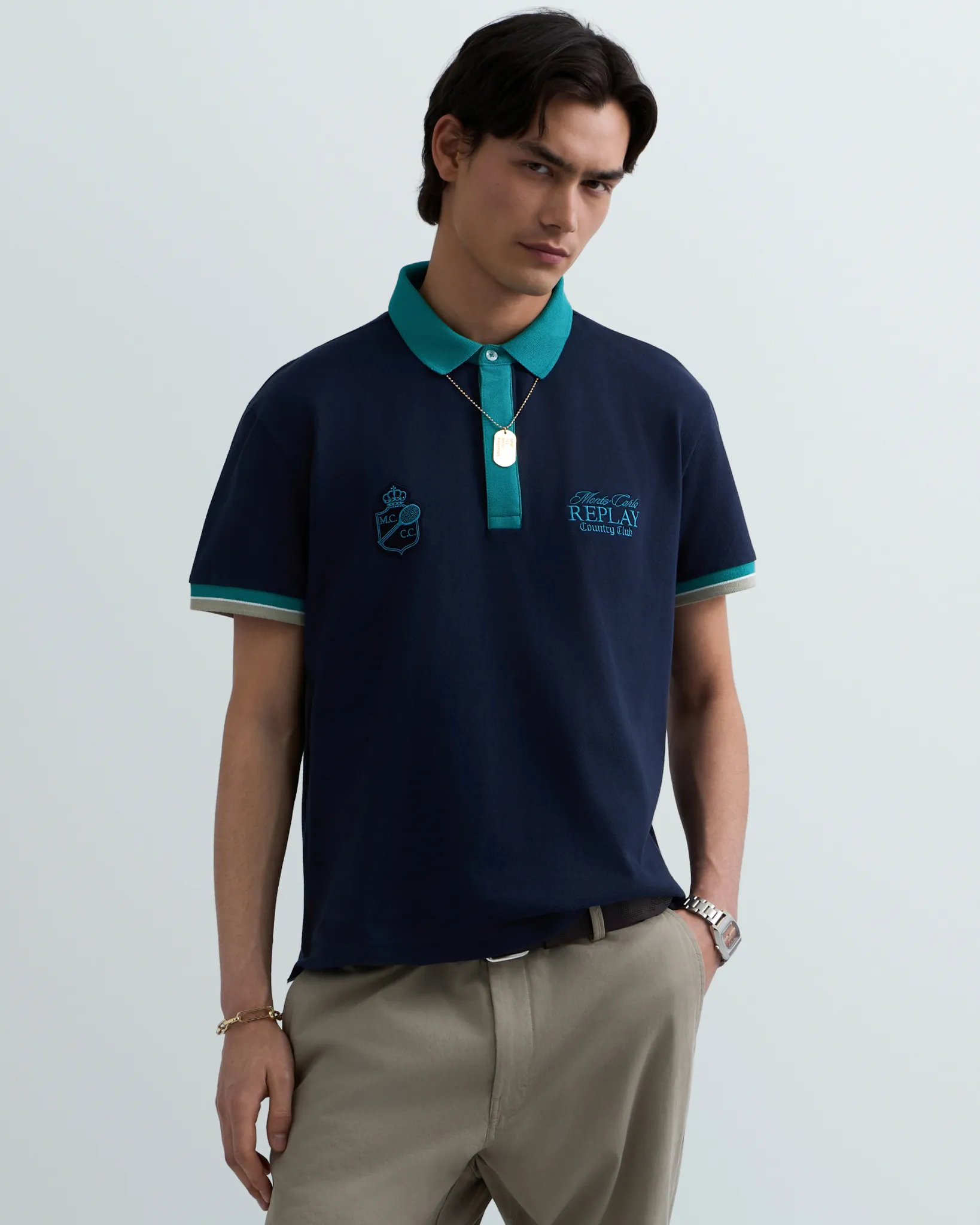 Replay Polo Monaco Blauw 111801-001-L