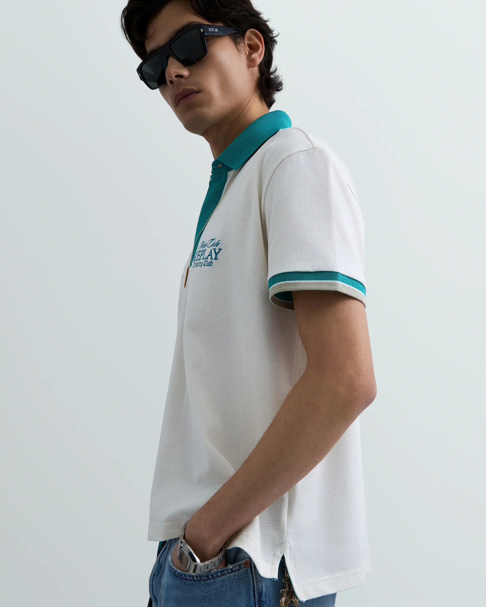 Replay Polo Monaco Blauw 111802-001-L