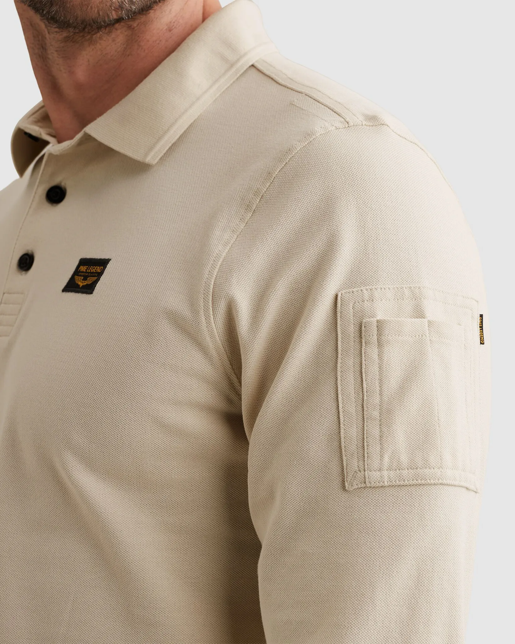 PME Legend Polo Lange mouw Wit 111809-001-L