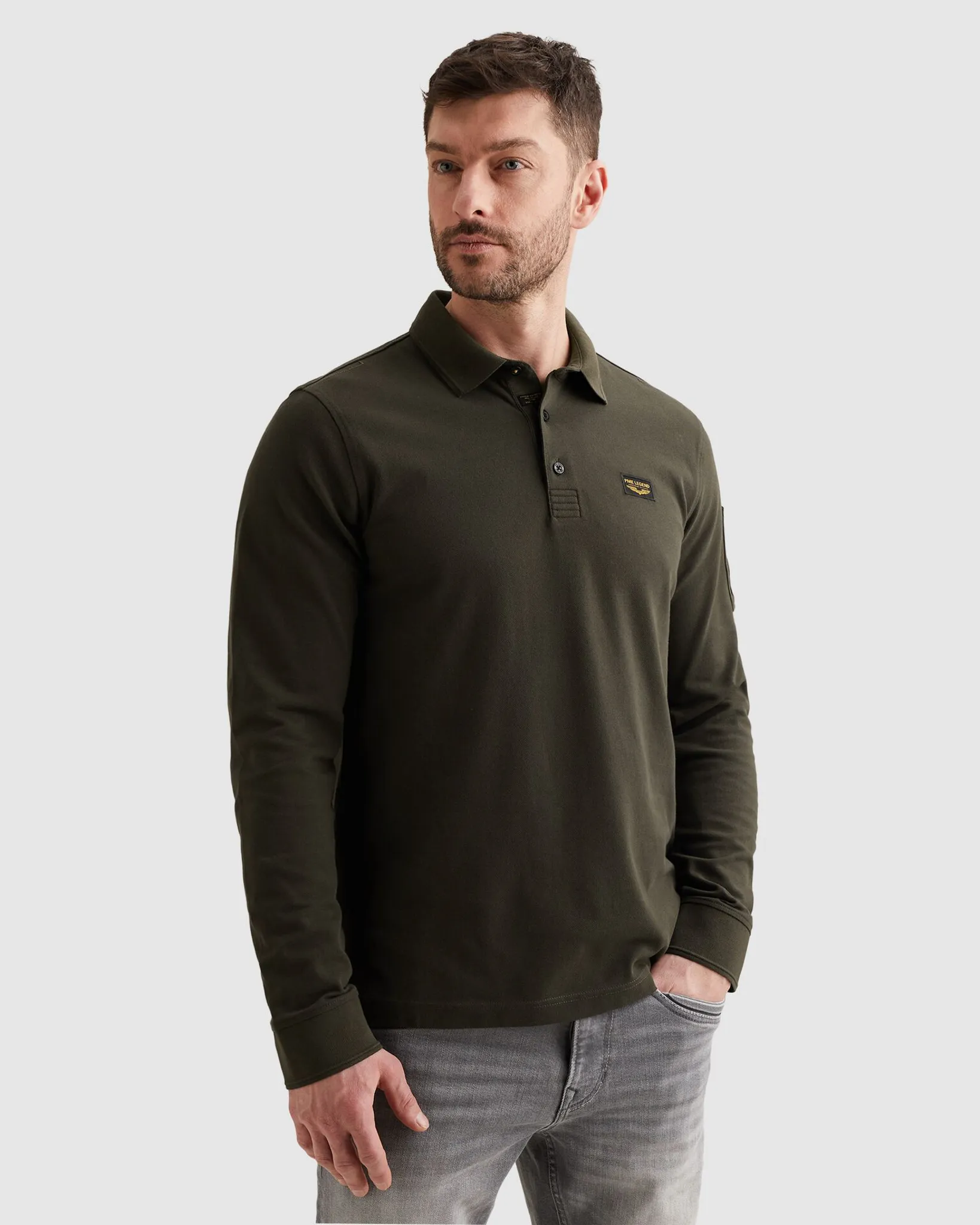 PME Legend Polo Lange mouw Grijs 111810-001-L