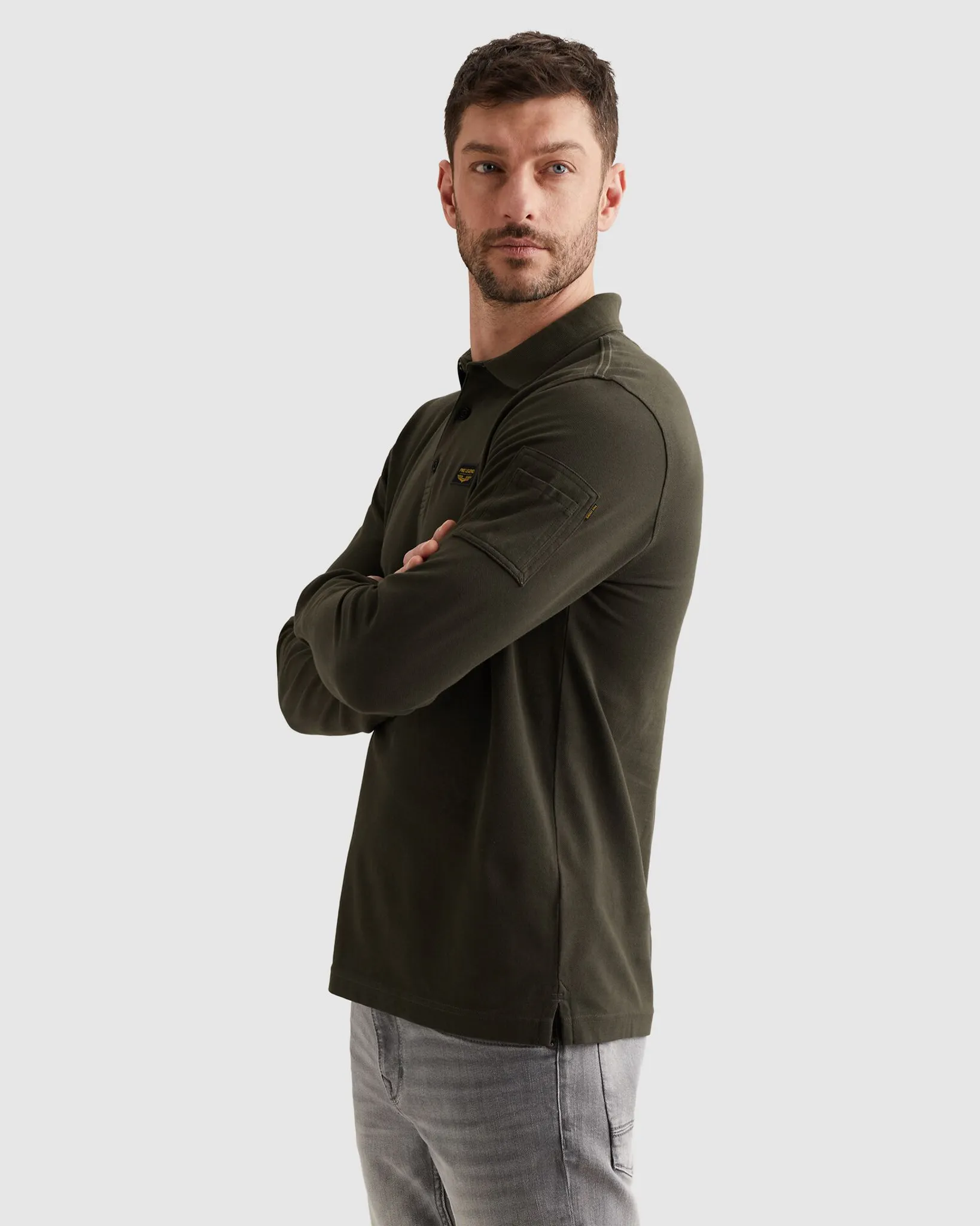 PME Legend Polo Lange mouw Grijs 111810-001-L