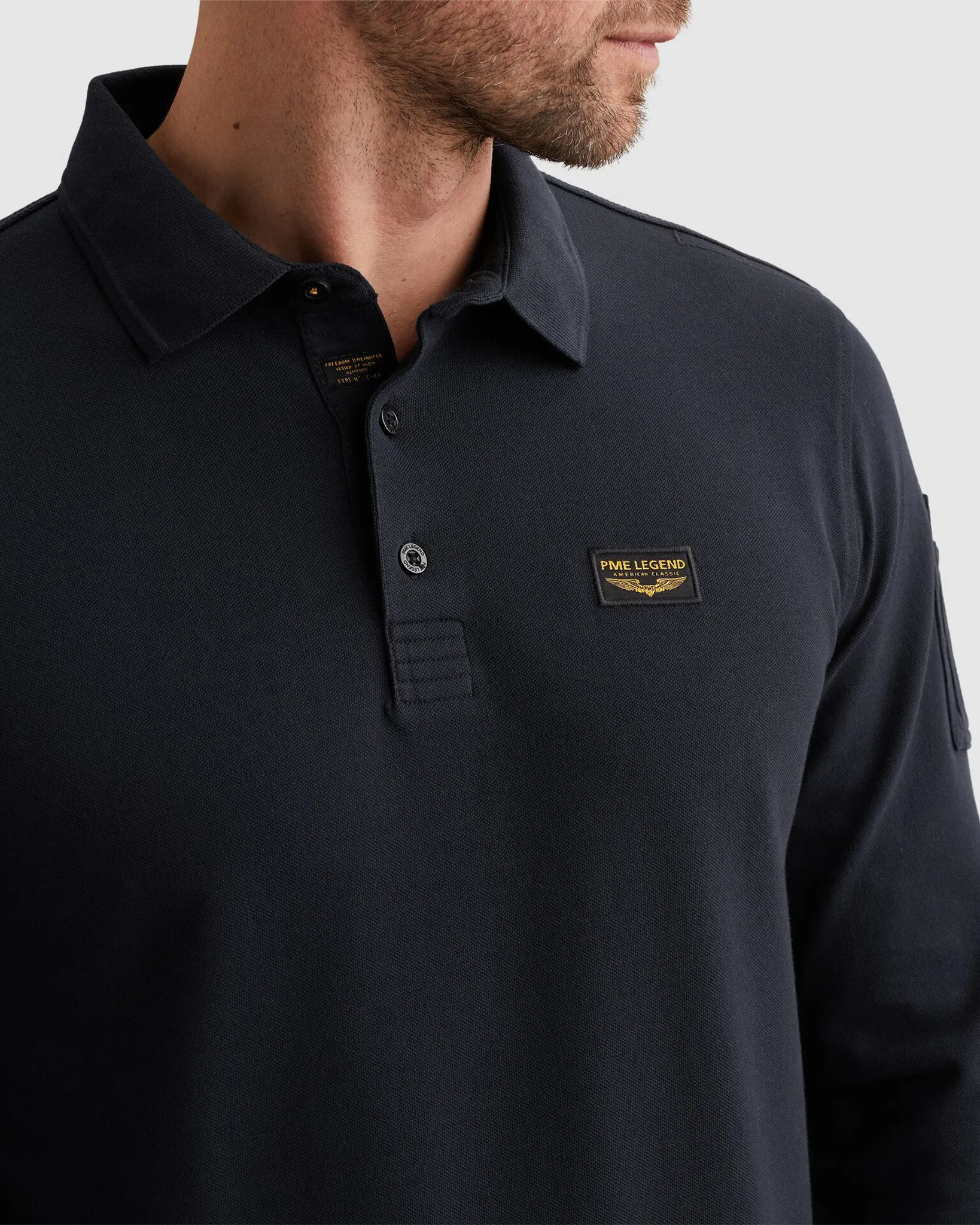 PME Legend Polo Lange mouw Blauw 111813-001-L