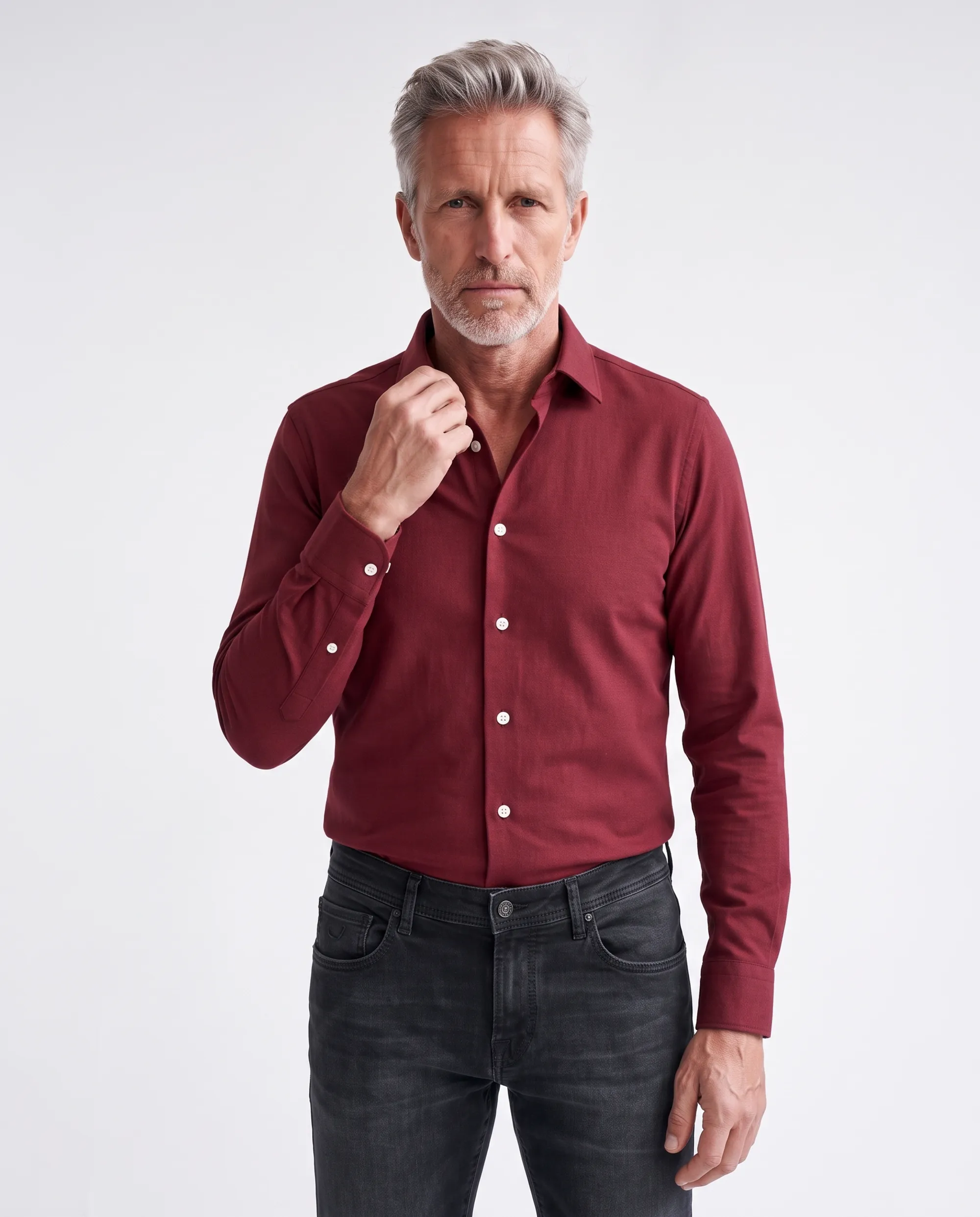 The BLUEPRINT Premium Overhemd Bordeaux uni 112577-003-L