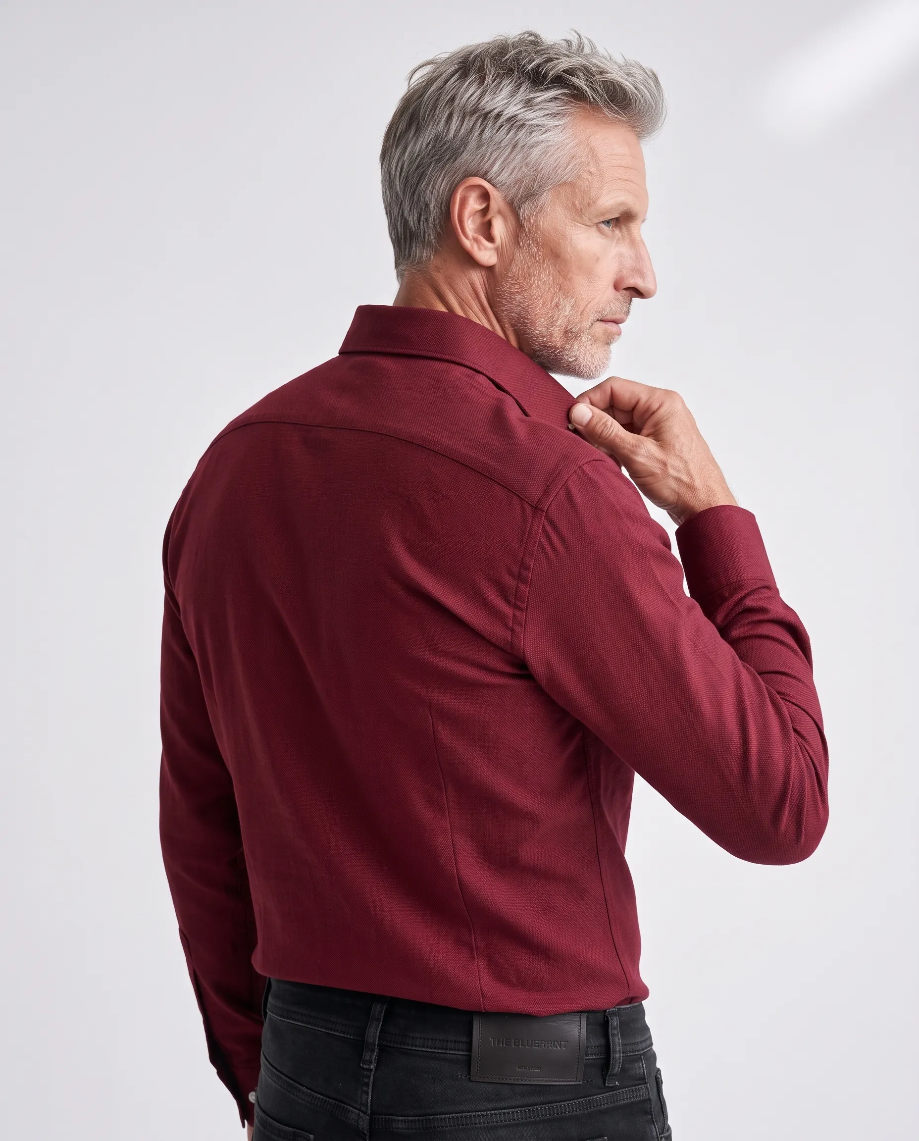 The BLUEPRINT Premium Overhemd Bordeaux uni 112577-003-L