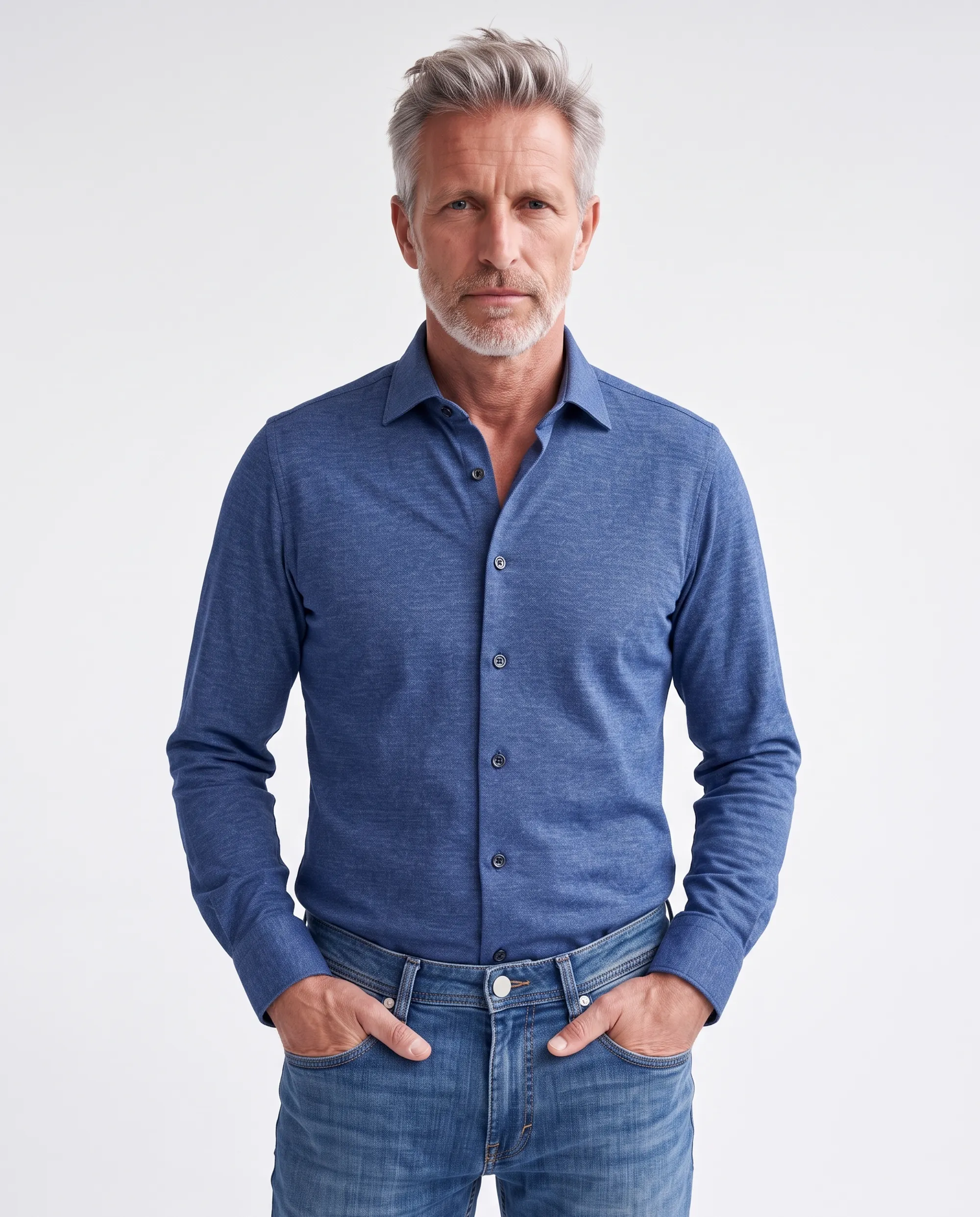 The BLUEPRINT Premium Overhemd Medium Blue 112577-009-L