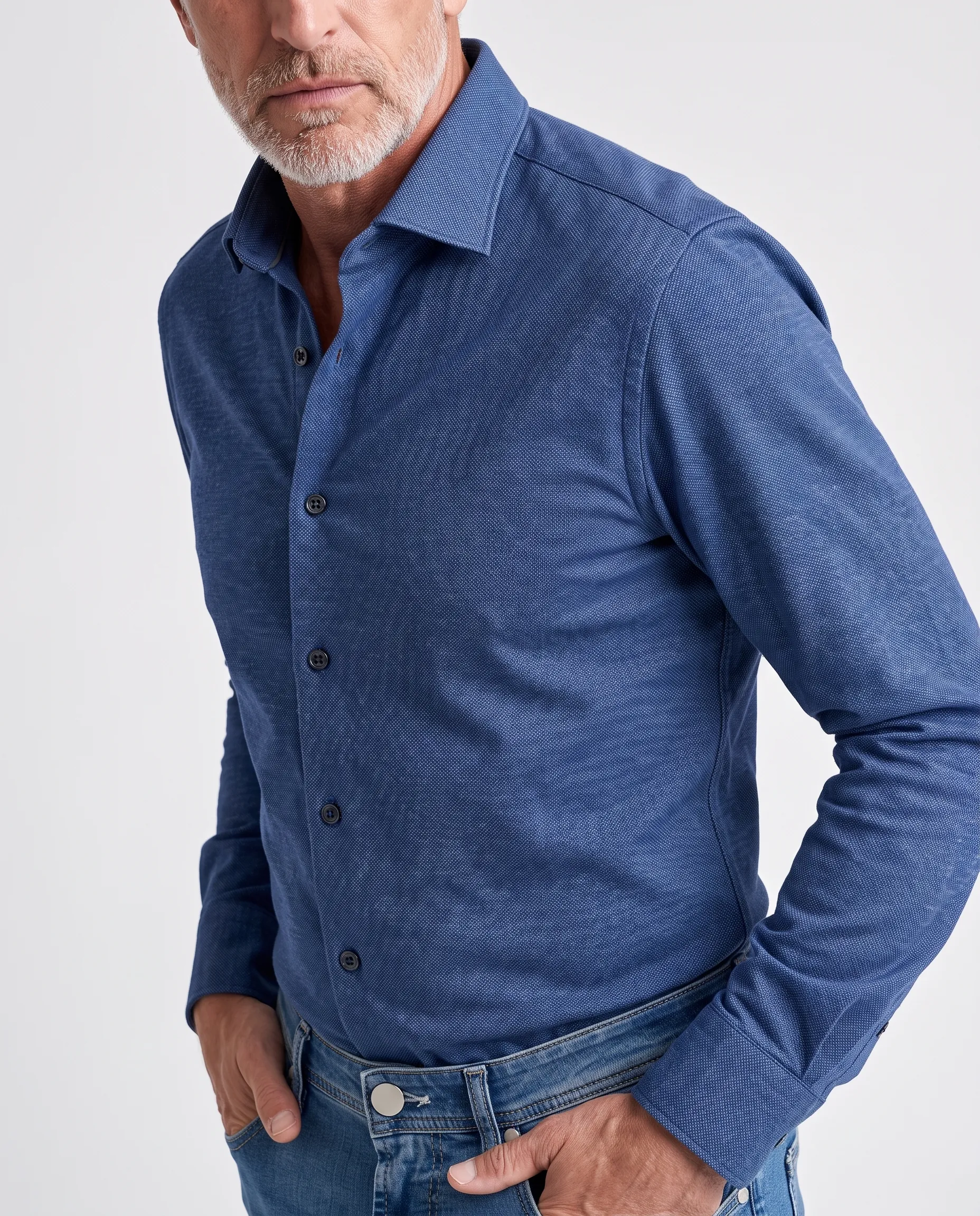 The BLUEPRINT Premium Overhemd Medium Blue 112577-009-L