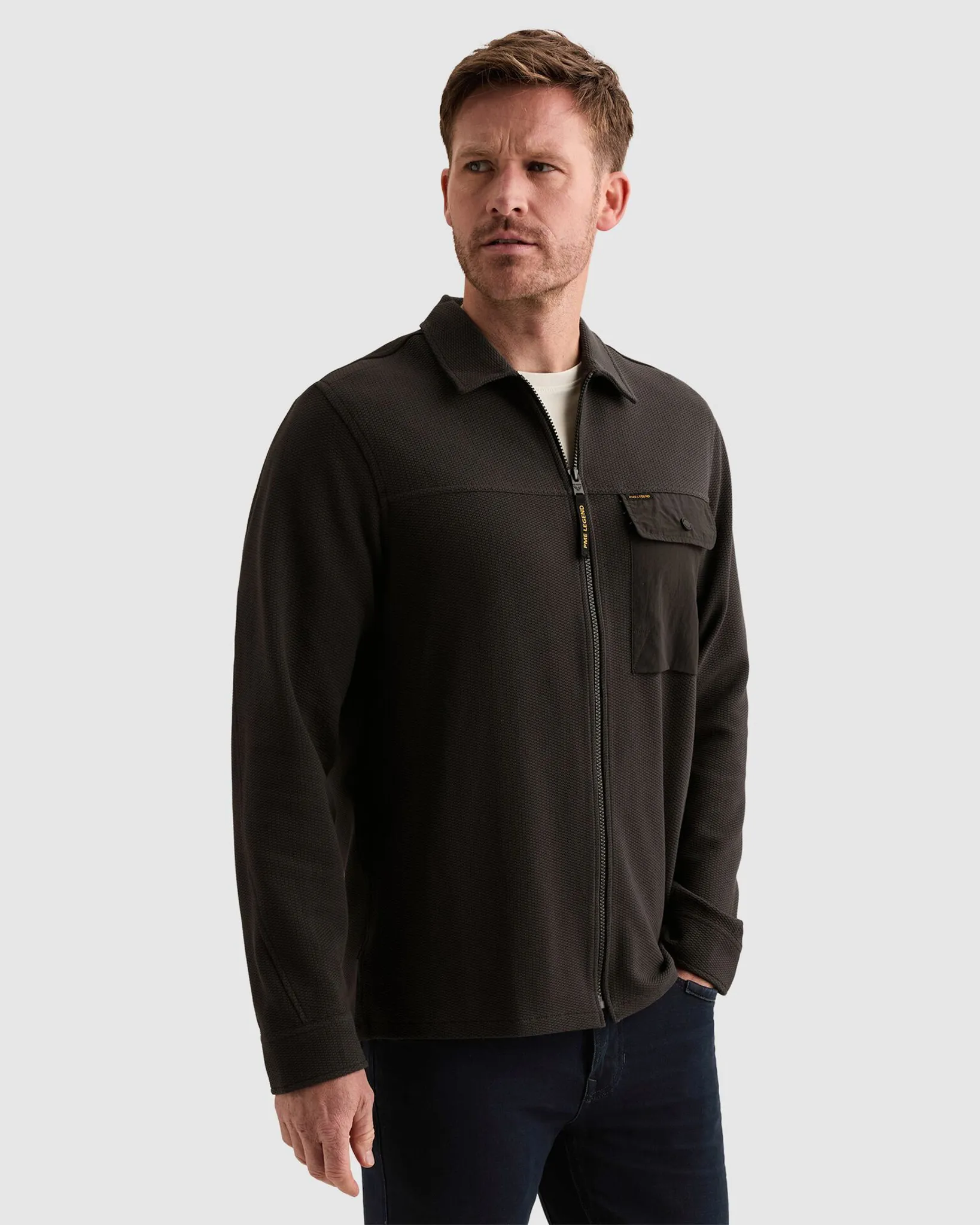 PME Legend Casual overhemd Grijs 112615-001-L
