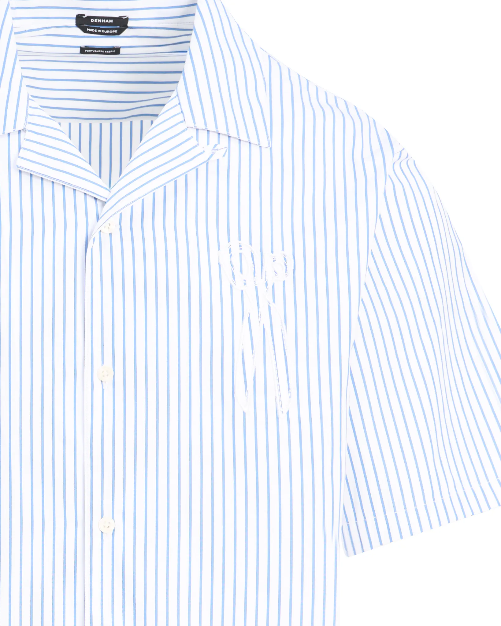 Denham Scissor Patch Casual shirt Wit 112655-001-L