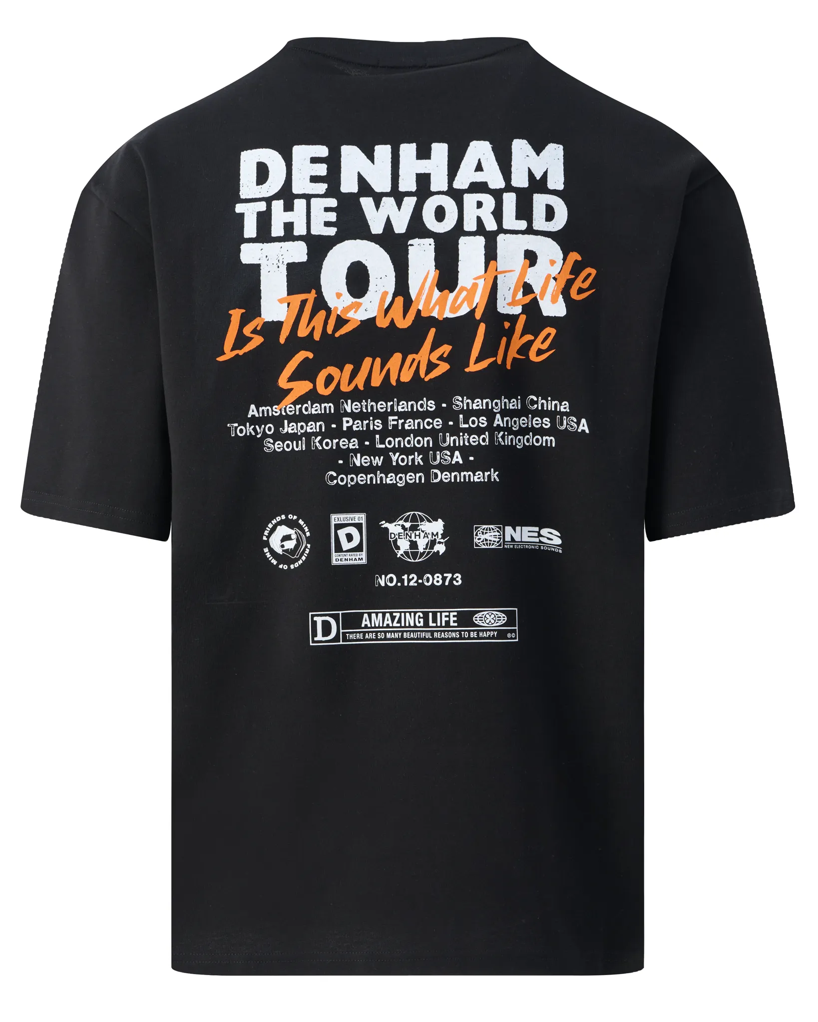 Denham Ruben Graphic T-shirt Zwart 112659-001-L