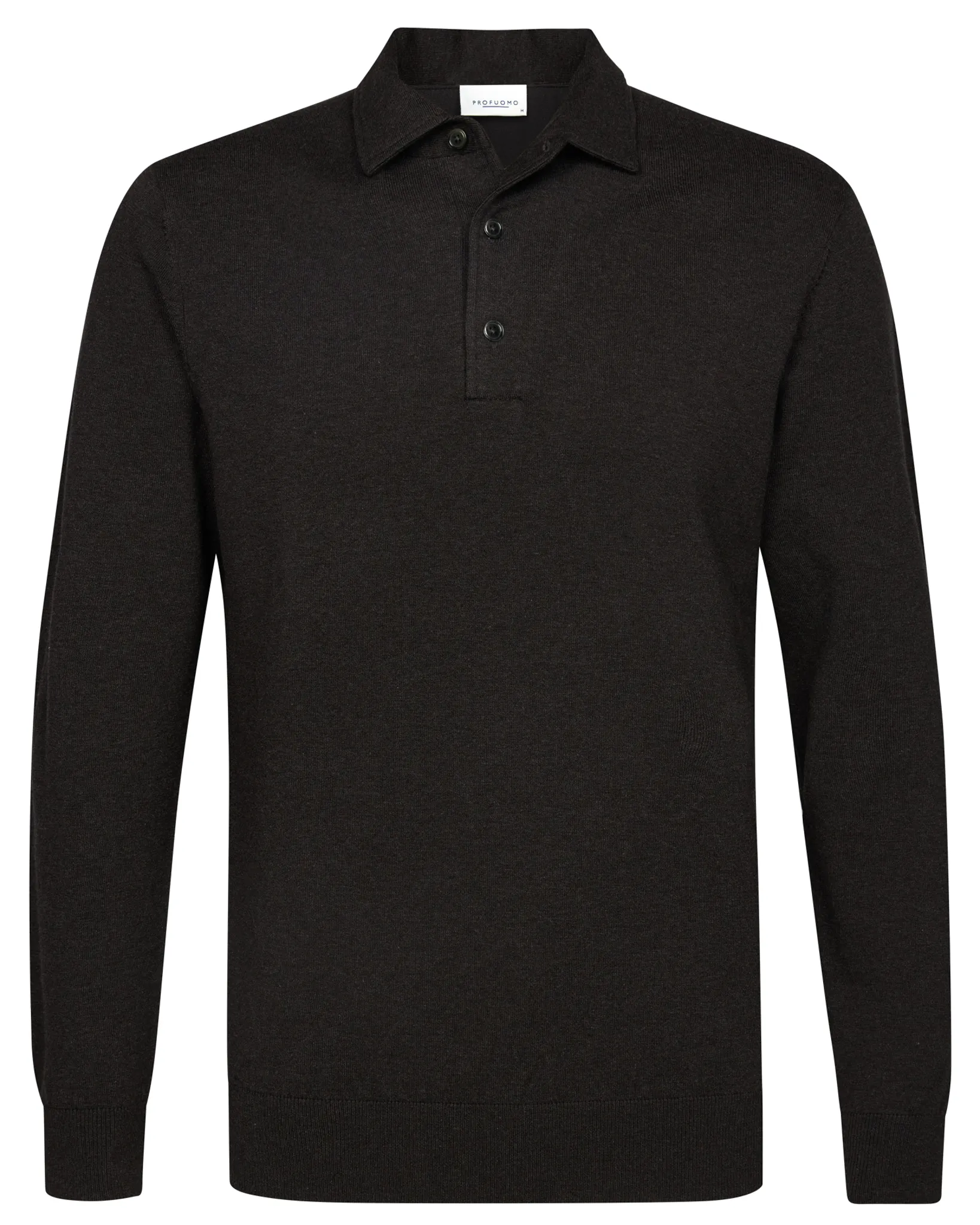 Profuomo Polo lange mouw Bruin 112880-001-L