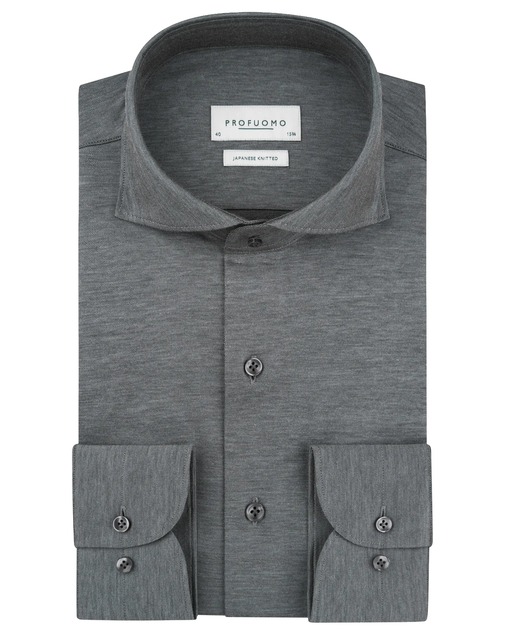 Profuomo Japanese knitted Casual overhemd Zwart 112895-001-38