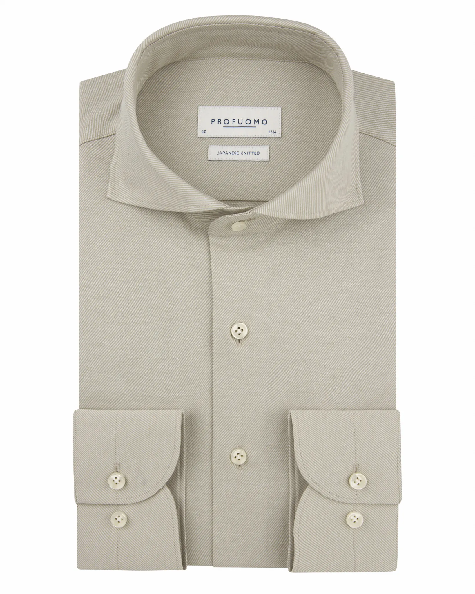 Profuomo Japanese knitted Overhemd Beige 112899-001-38