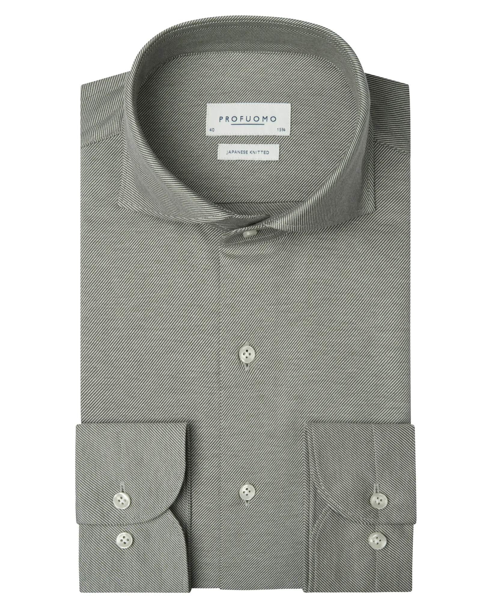 Profuomo Japanese knitted Overhemd Bruin 112900-001-38