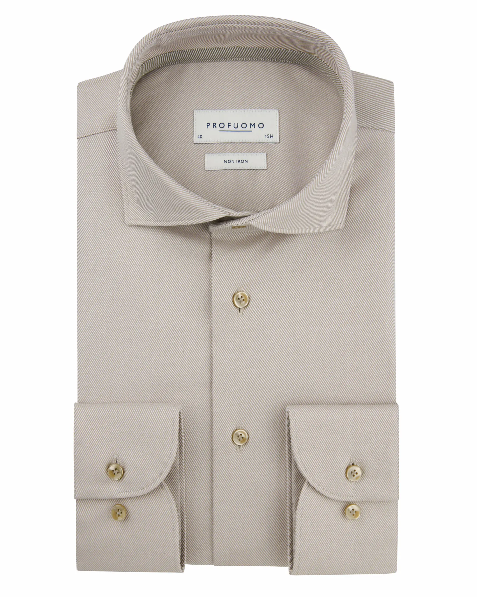 Profuomo Regular Fit Overhemd Beige 112907-001-39