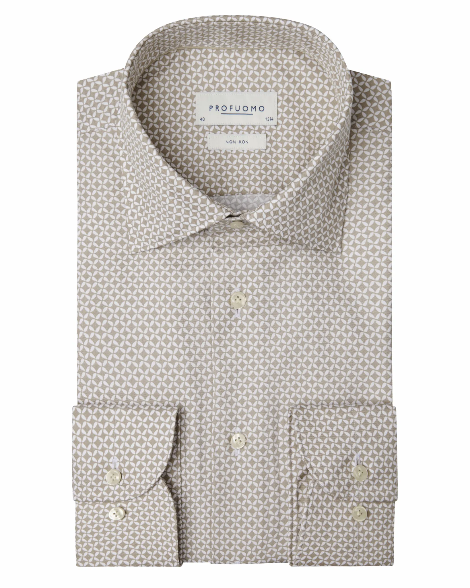 Profuomo Regular Fit Overhemd Beige 112912-001-39