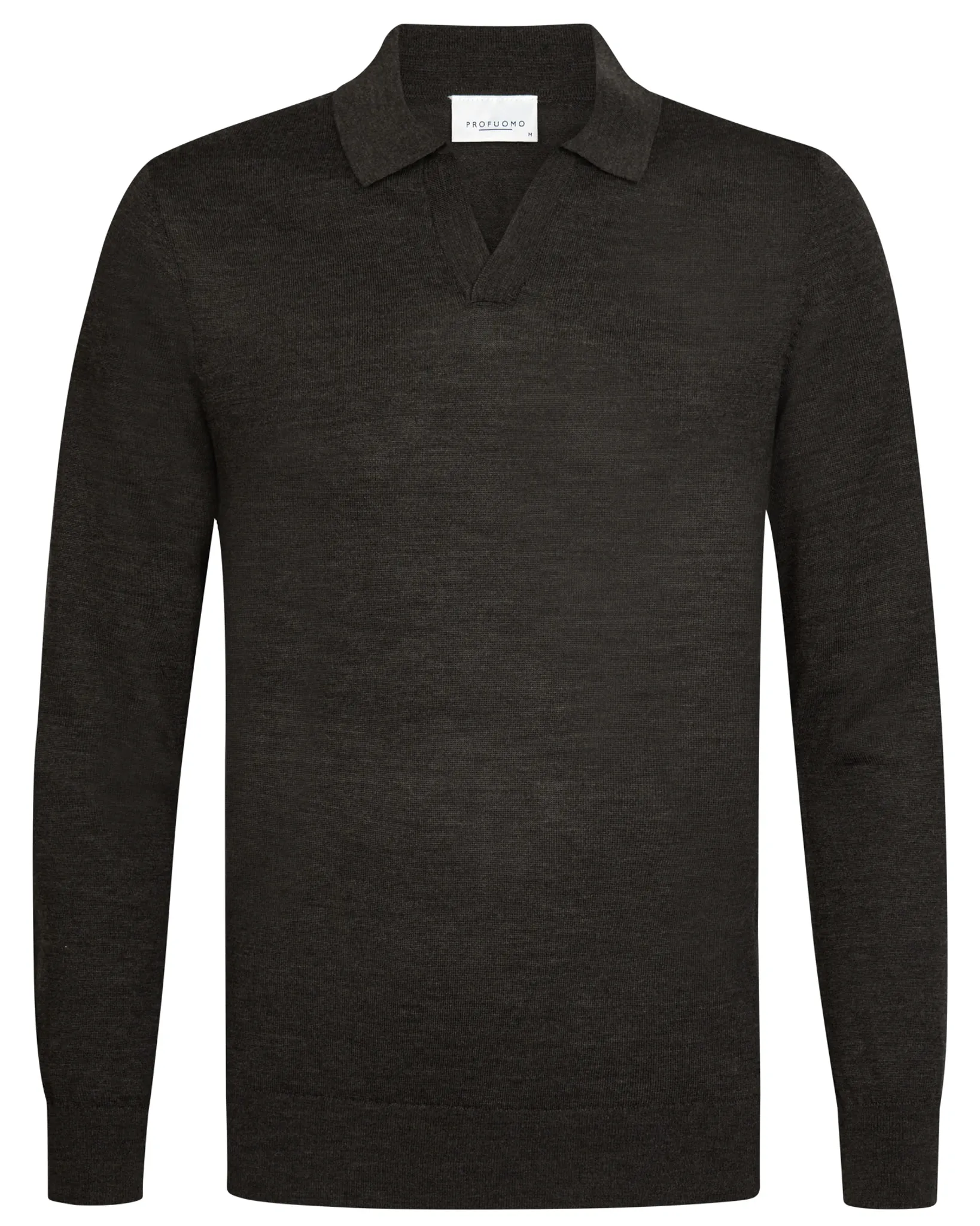 Profuomo Polo lange mouw Bruin 112917-001-L