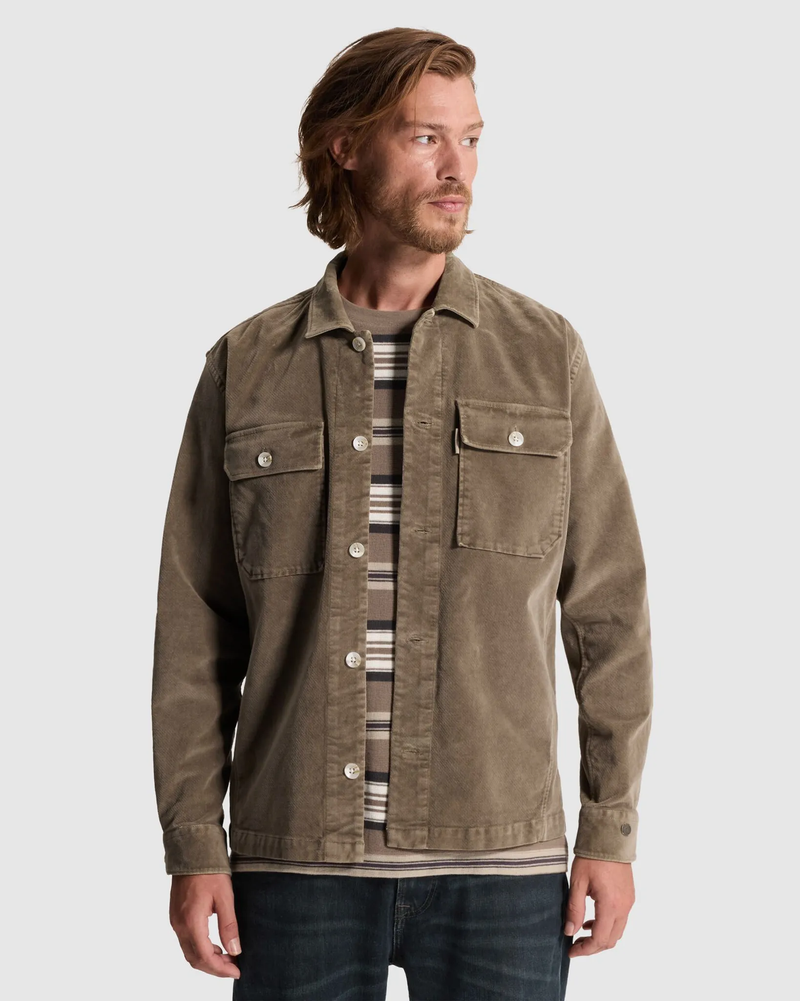 Cast Iron Overshirt Bruin 112945-001-L