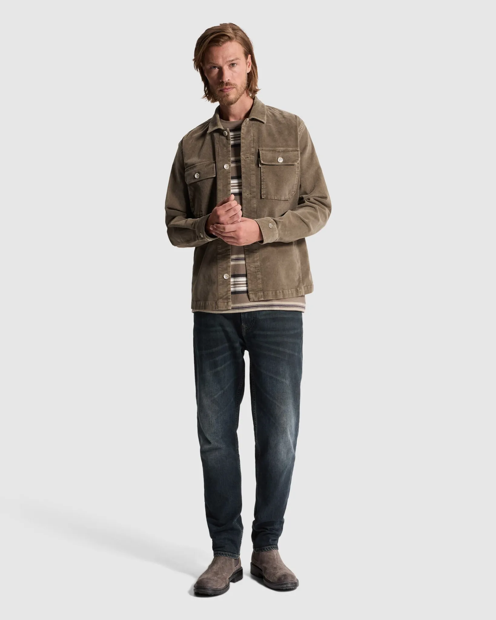 Cast Iron Overshirt Bruin 112945-001-L