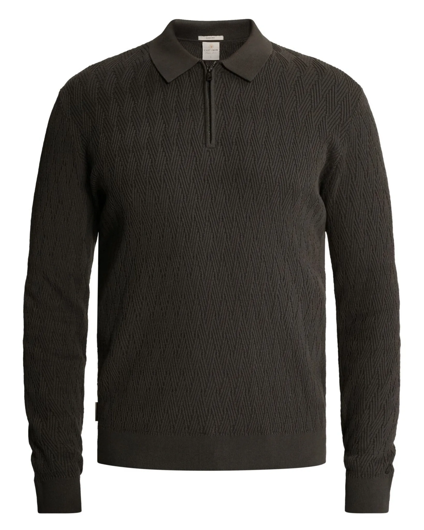 Cast Iron Polo Lange mouw Grijs 112958-001-L