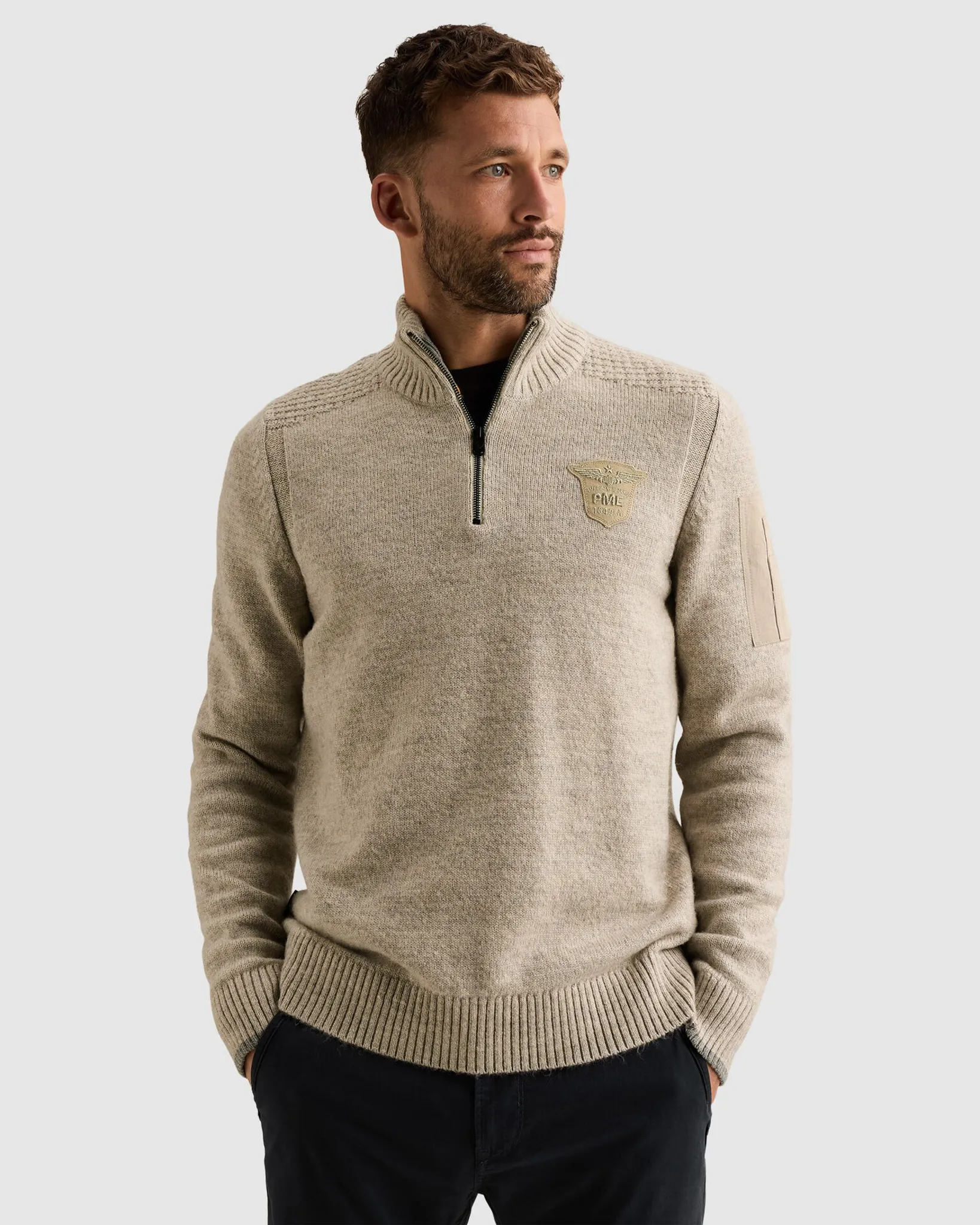 PME Legend Trui ronde hals Wit 113217-001-L