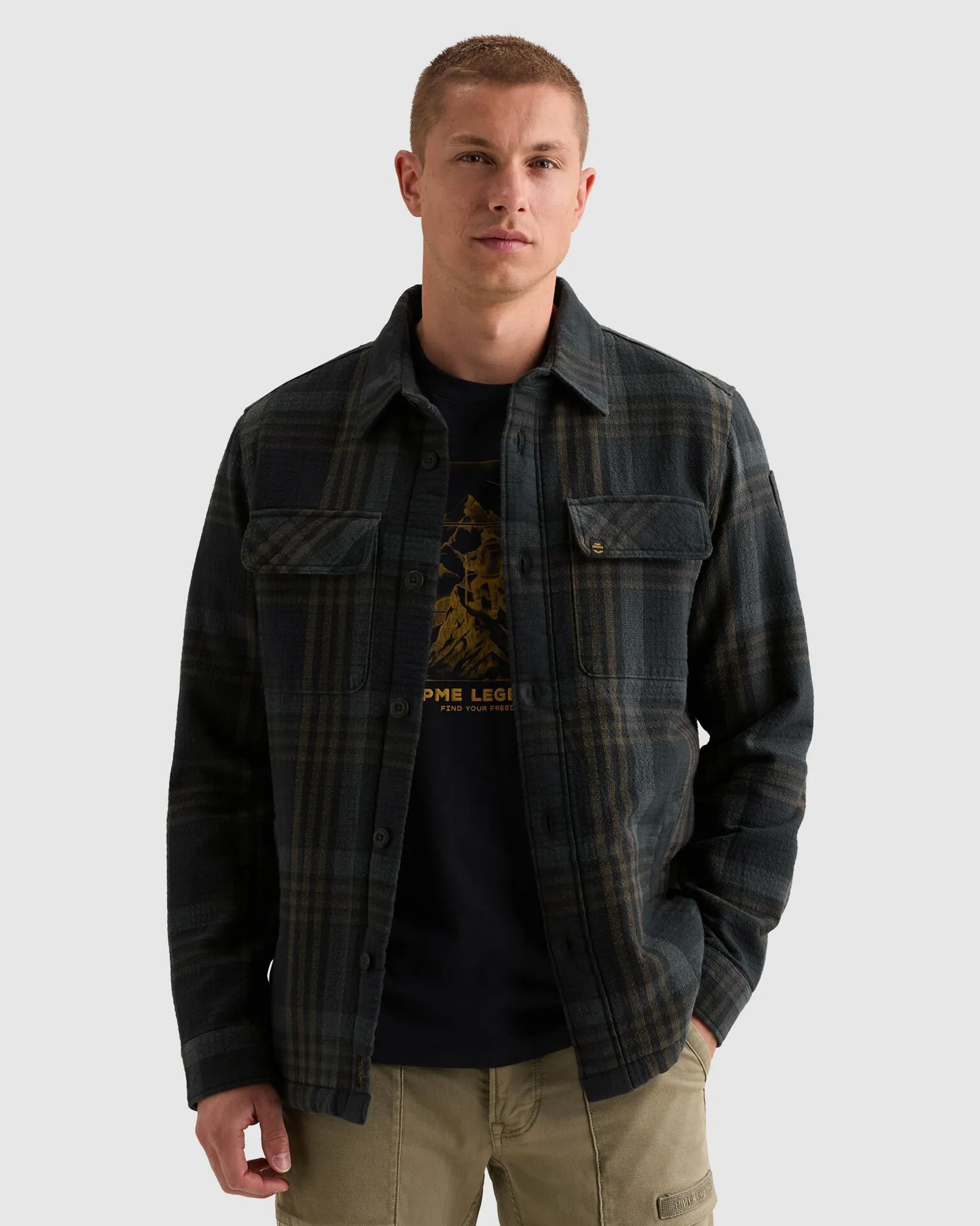 PME Legend Casual overhemd Blauw 113224-001-L