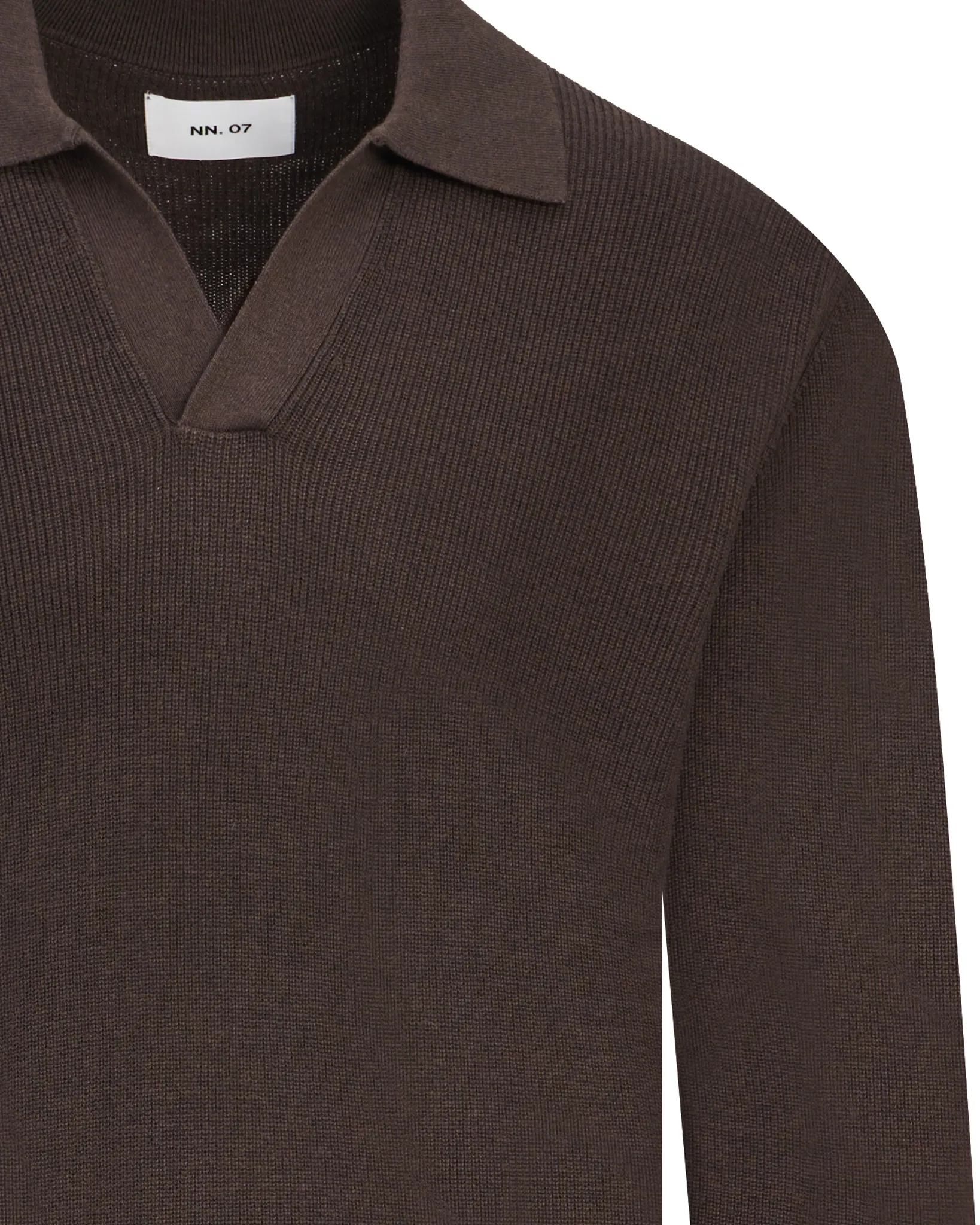 NN07 Hope Rib Polo  Bruin 113459-001-L