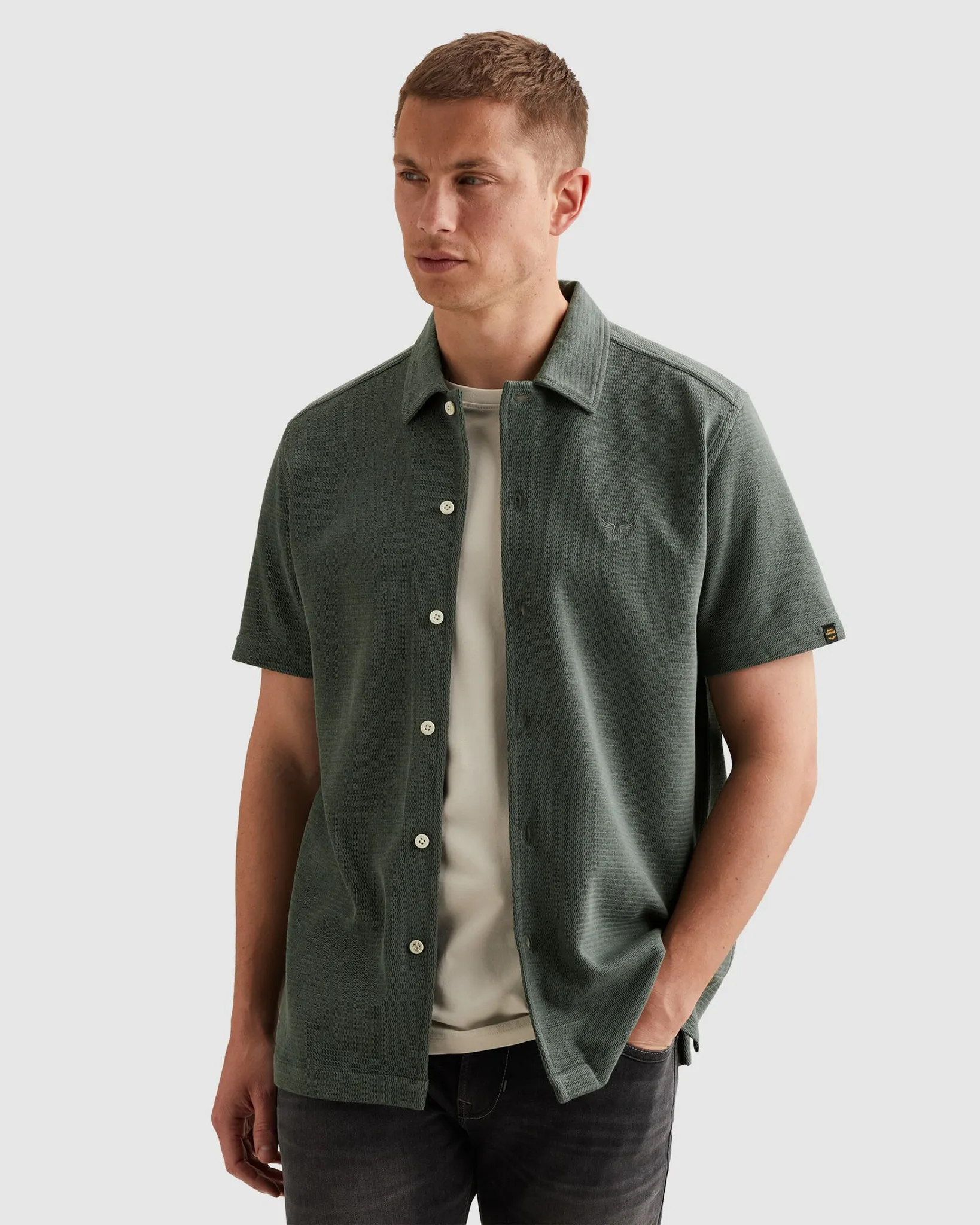 PME Legend Casual Overhemd Groen 113605-001-L