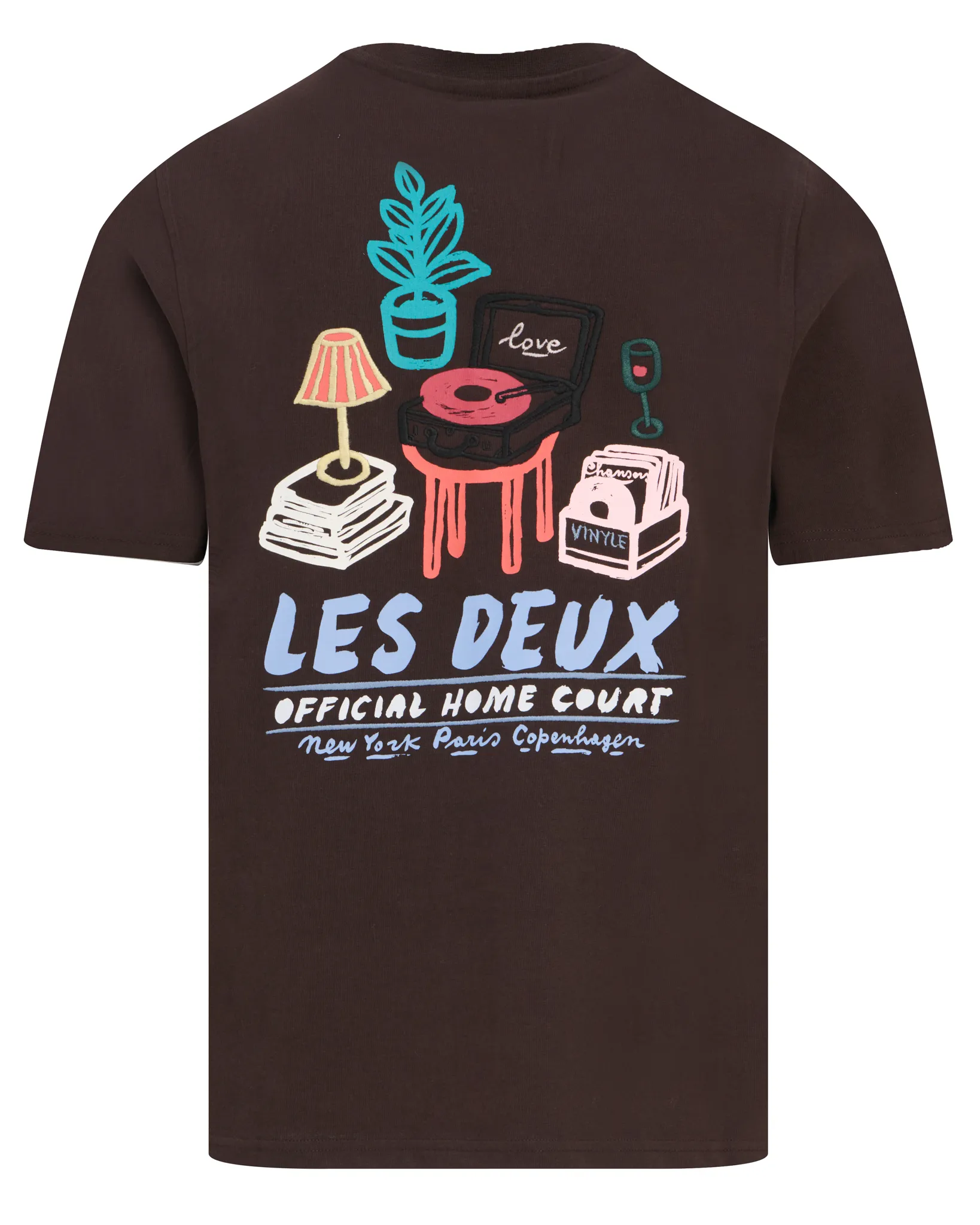 Les Deux Record T-shirt Bruin 113778-001-L