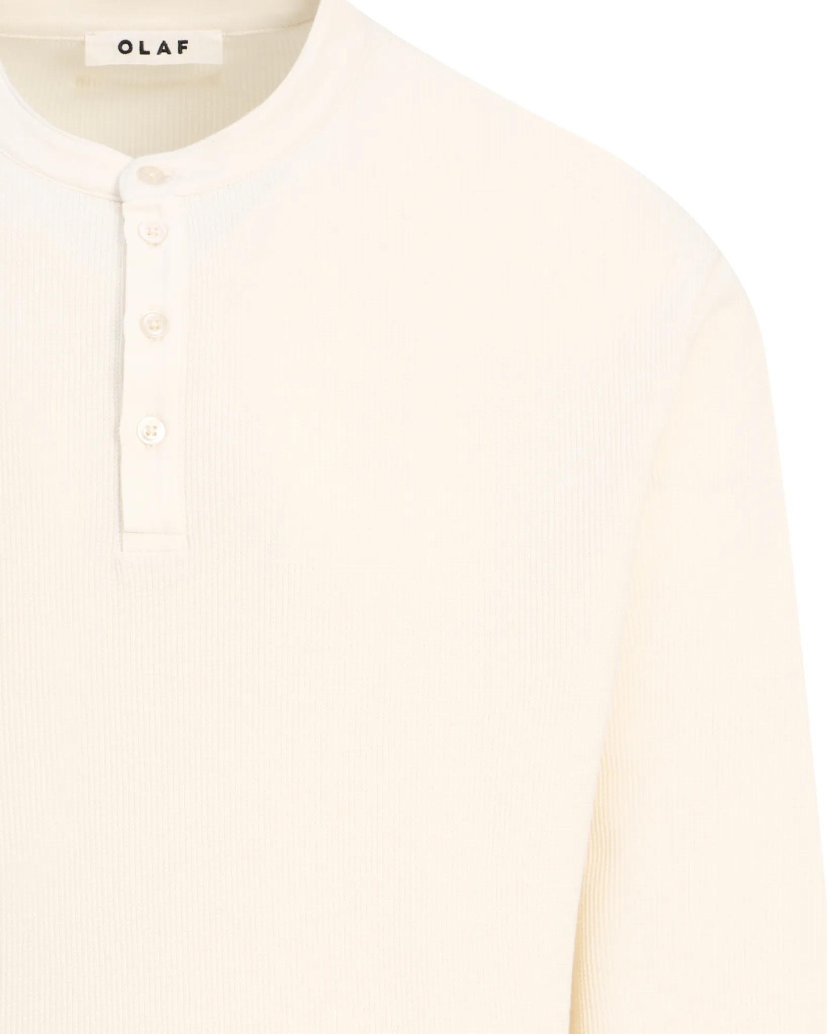 OLAF Waffle Henley T-shirt Off white 113931-001-L