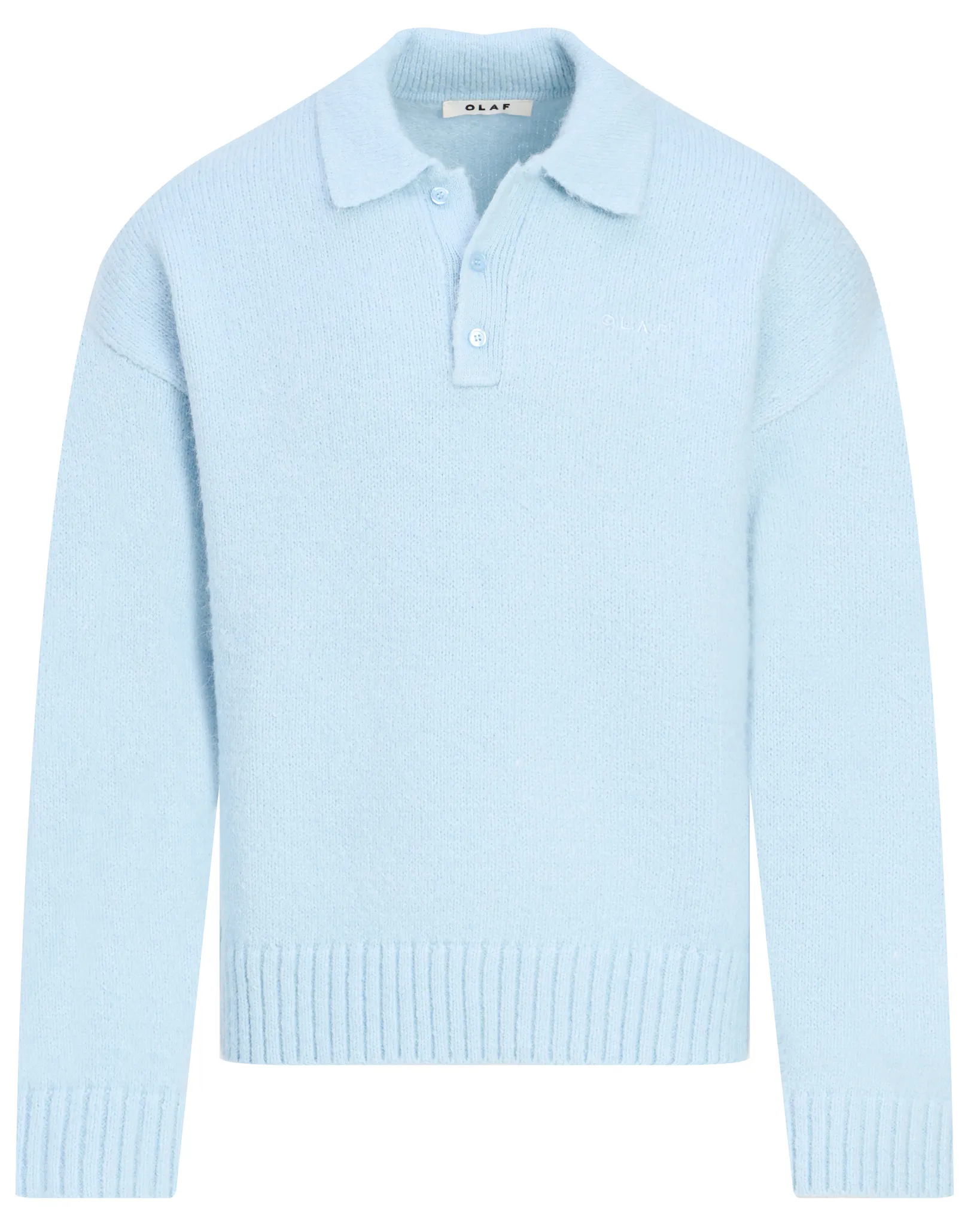 OLAF Oversized Knitted Polo Blauw 113946-001-L