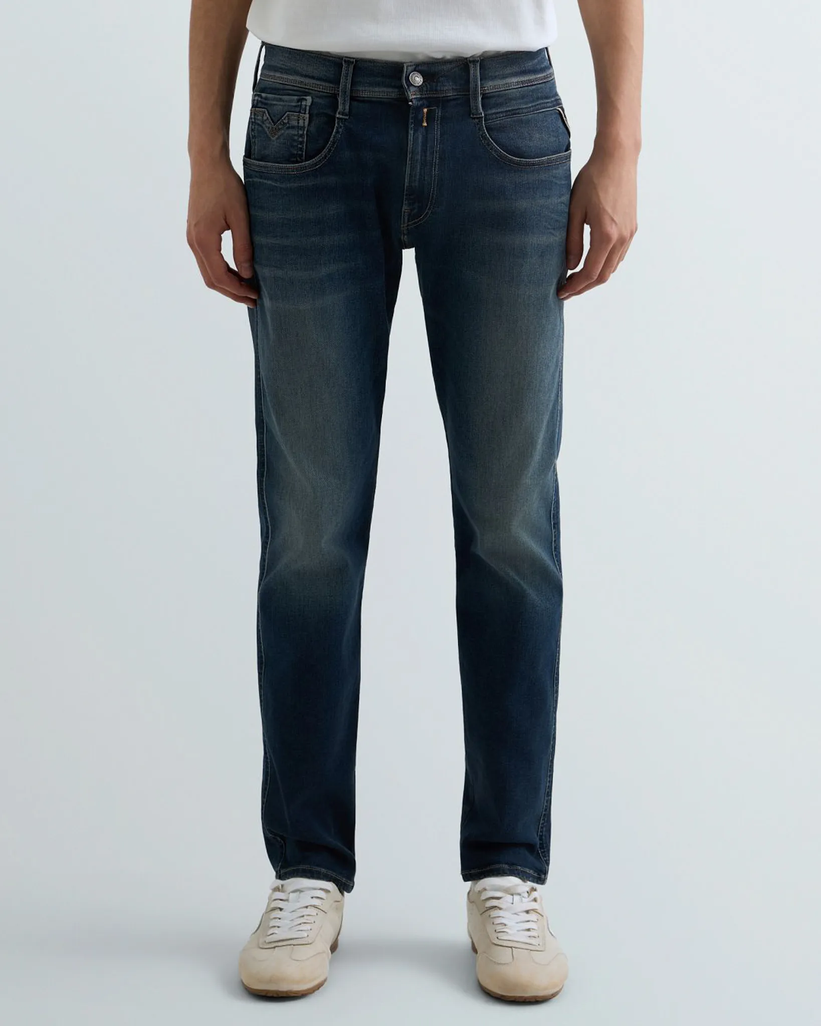 Replay Anbass Hyperflex Jeans Blauw 114088-001-28/32