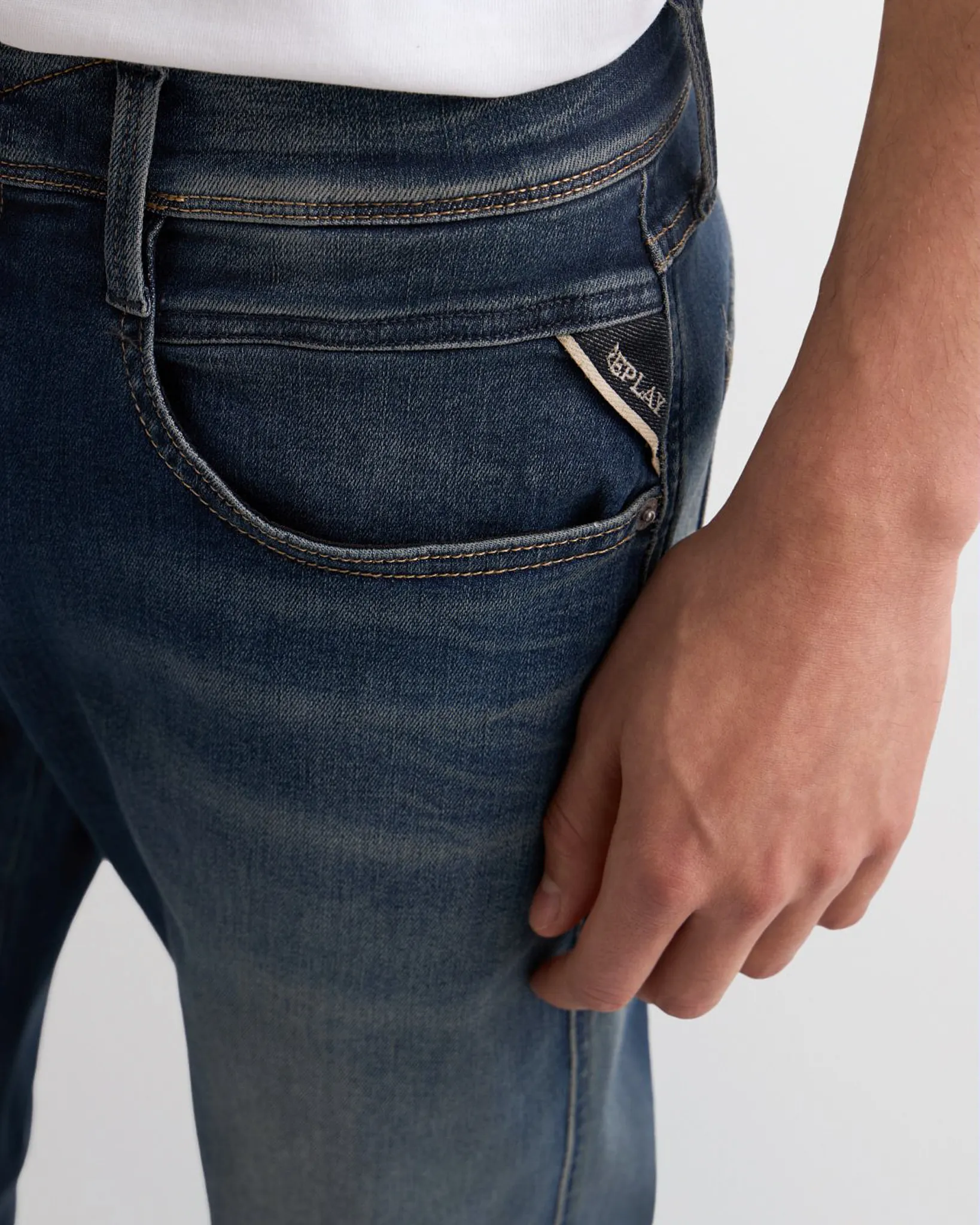 Replay Anbass Hyperflex Jeans Blauw 114088-001-28/32