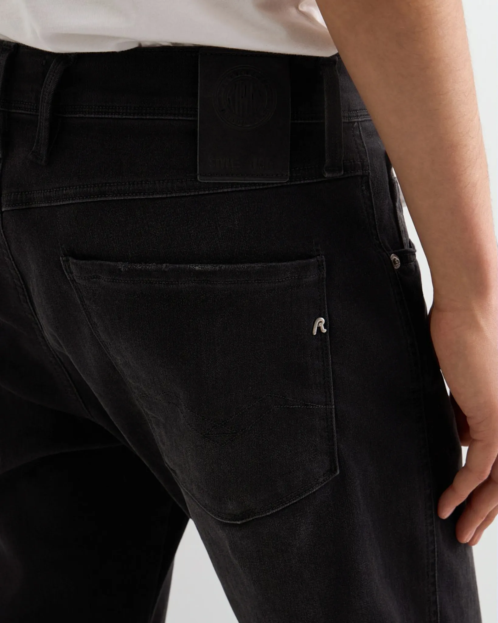 Replay Anbass Hyperflex Jeans Zwart 114101-001-32/32