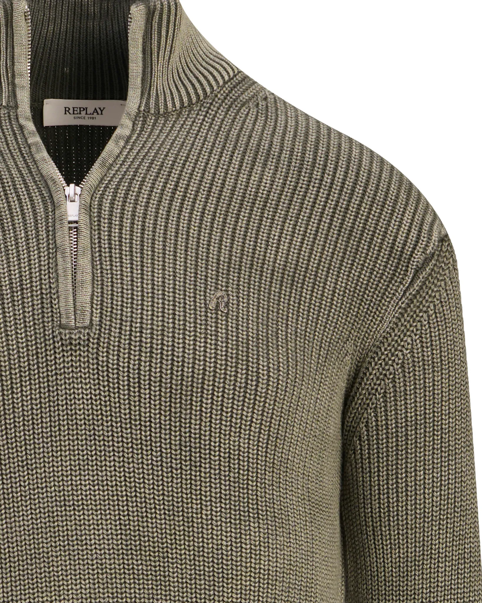 Replay Trui ronde hals Army green 114114-001-L