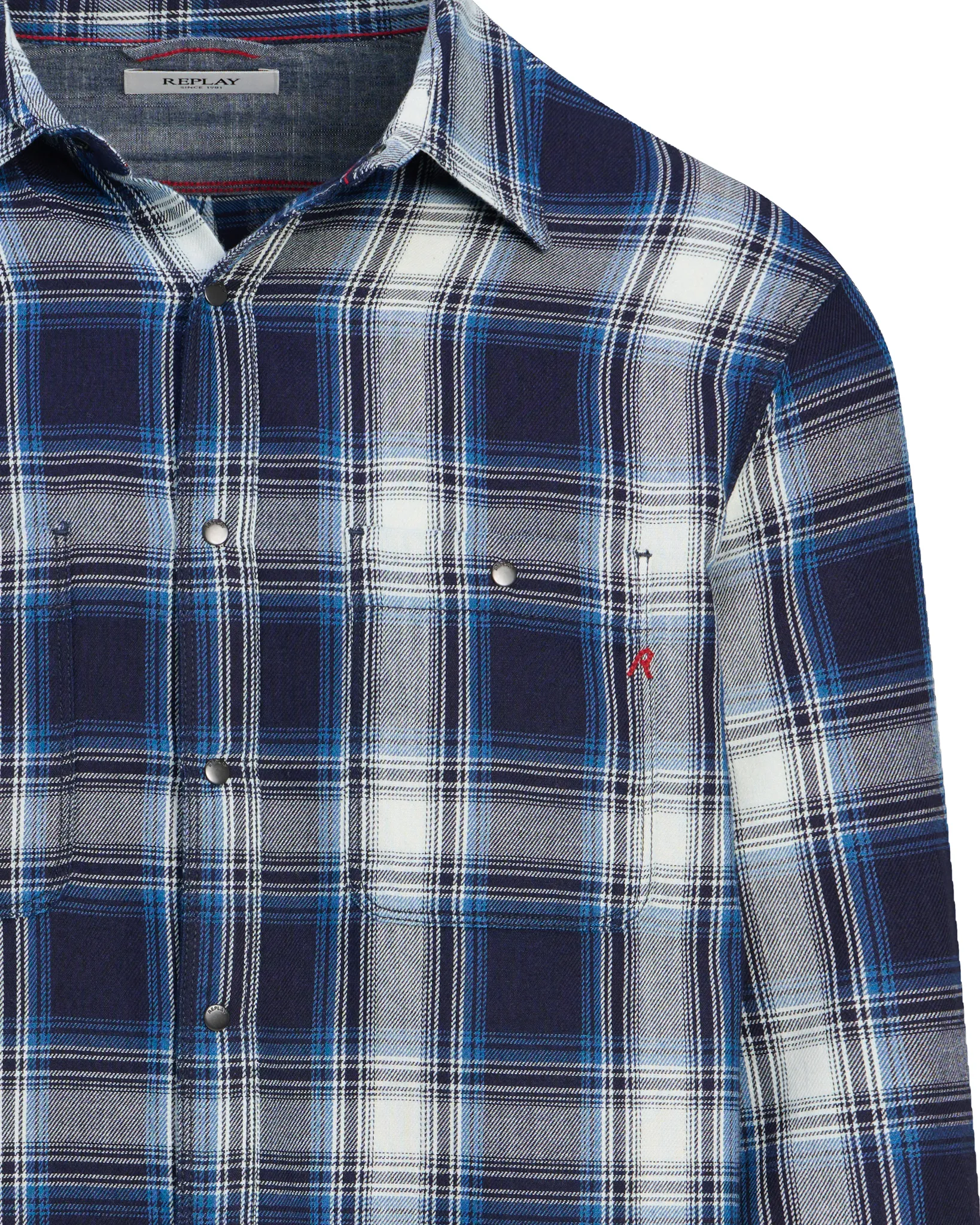 Replay Casual Overhemd Blauw 114182-001-L