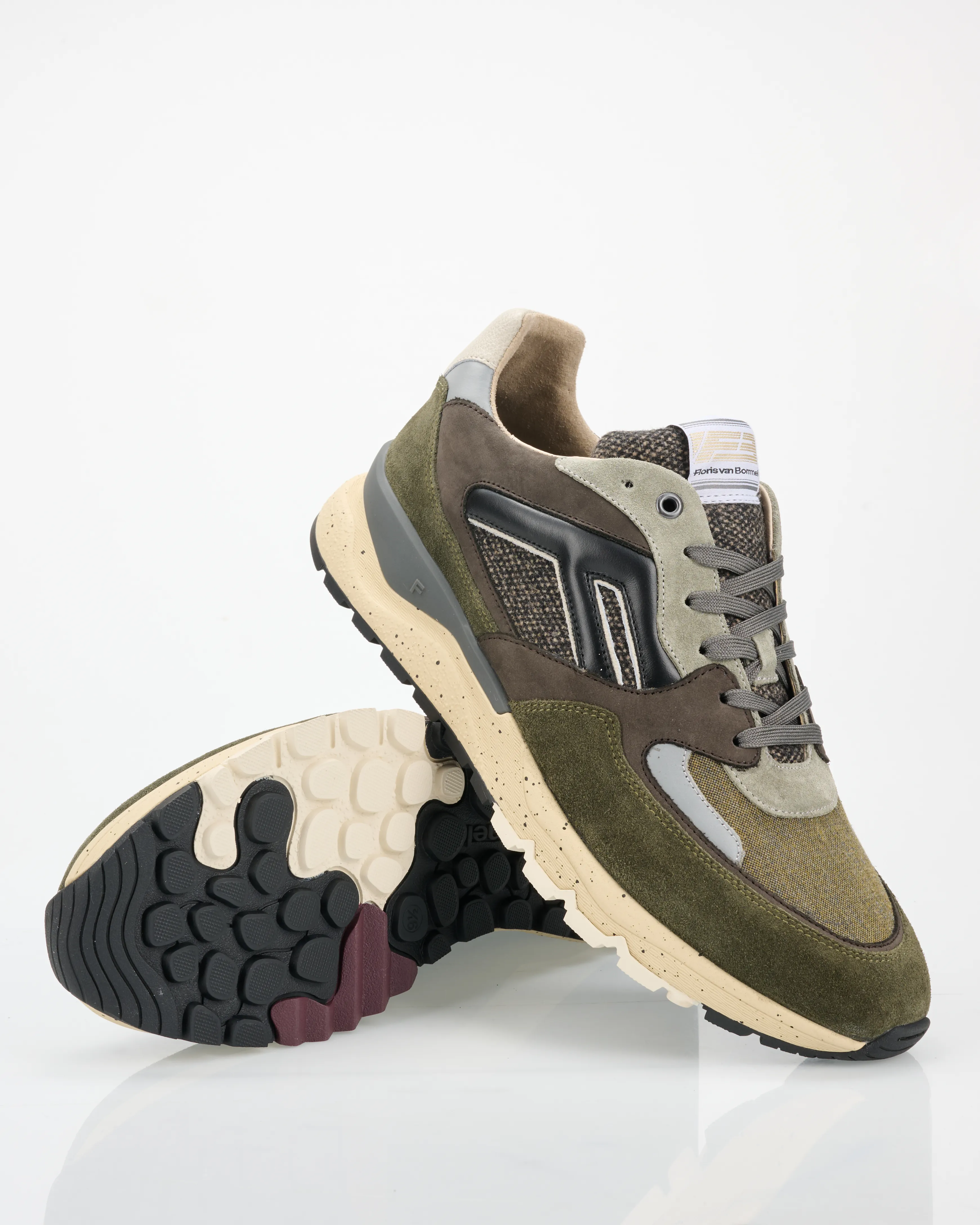 Floris van Bommel Sneakers De Treener Donker bruin 114424-001-10