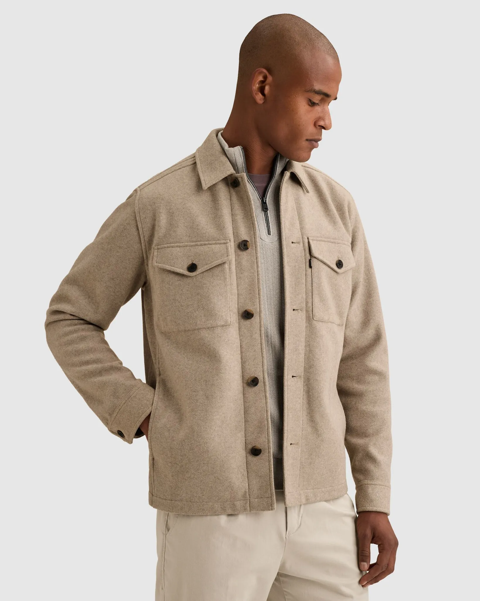 Vanguard Casual Overhemd Sand 115240-001-L