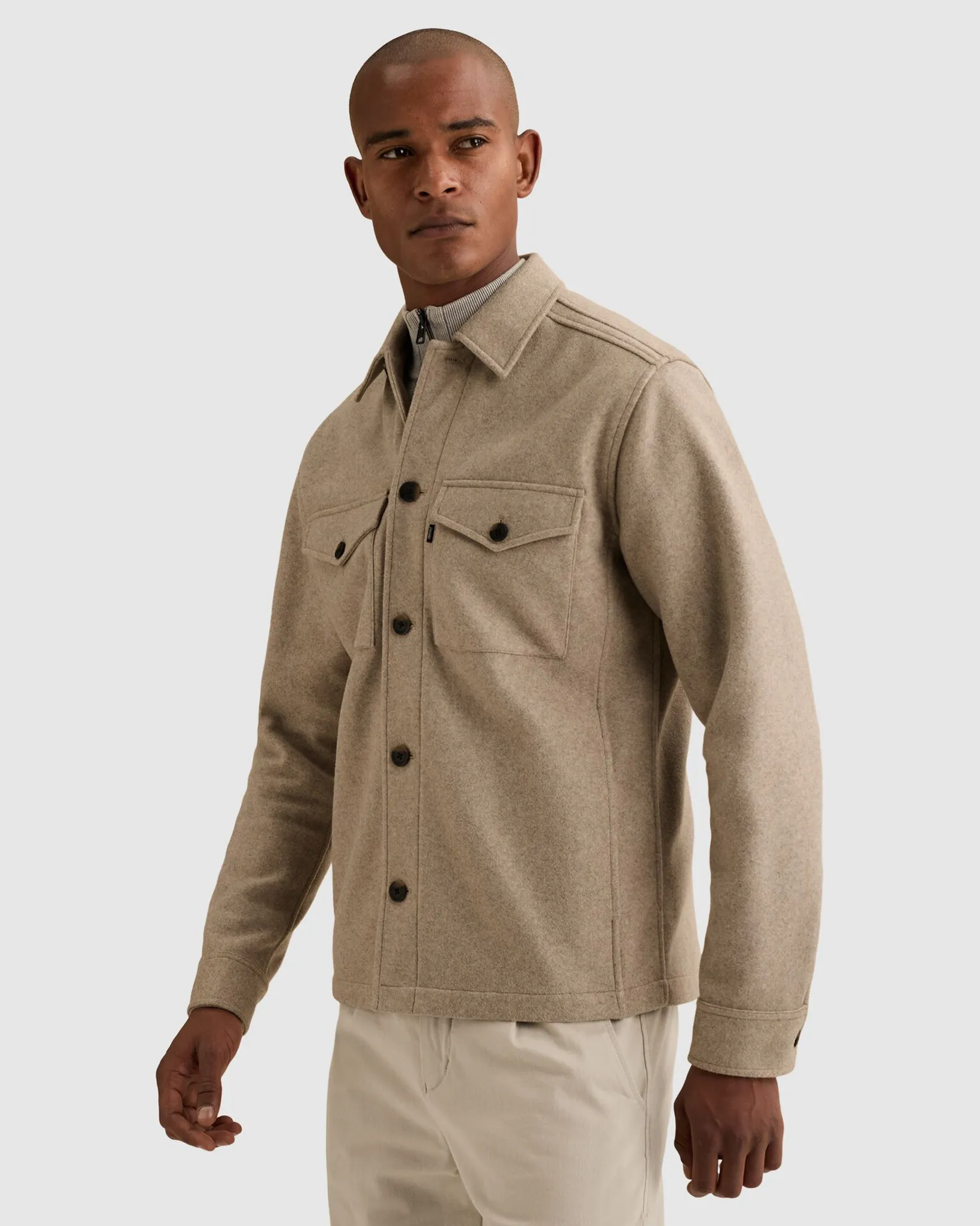 Vanguard Casual Overhemd Sand 115240-001-L