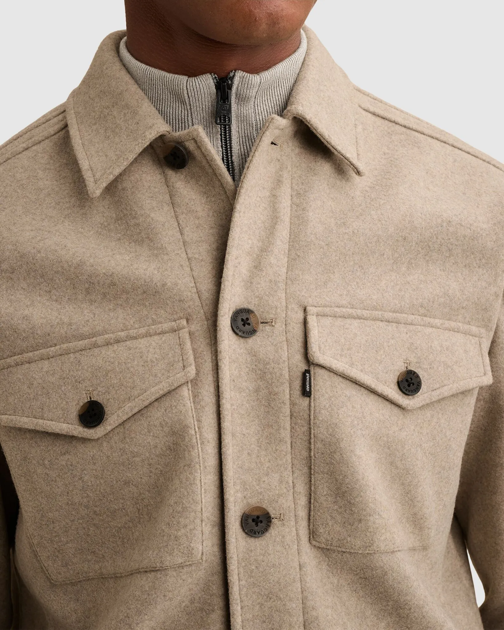 Vanguard Casual Overhemd Sand 115240-001-L