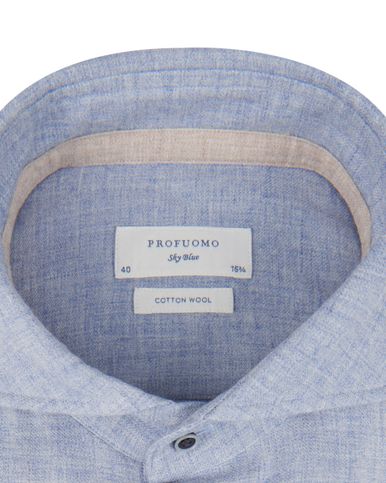 Profuomo Sky Blue Cotton Wool Overhemd LM