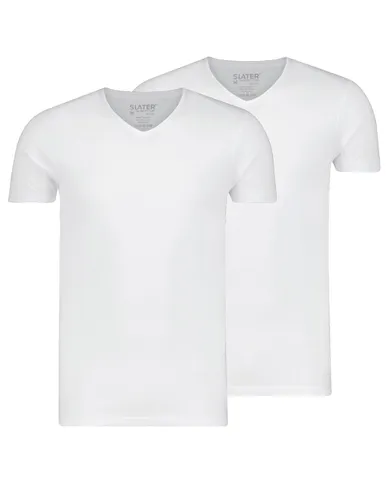 Slater 10+10 Tencel 2-pack T-shirt V-neck